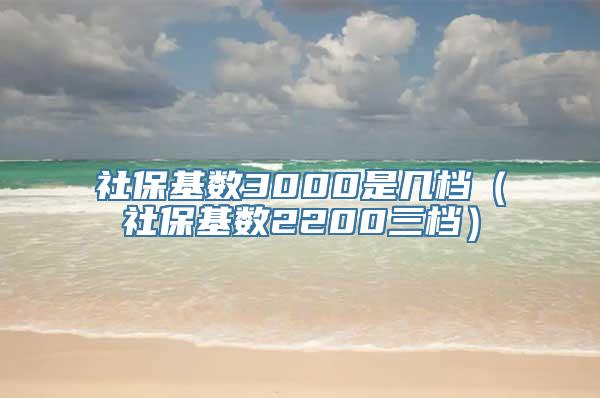 社保基数3000是几档（社保基数2200三档）