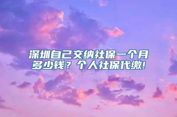 深圳自己交纳社保一个月多少钱？个人社保代缴!