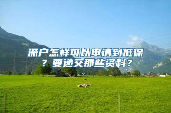 深户怎样可以申请到低保？要递交那些资料？