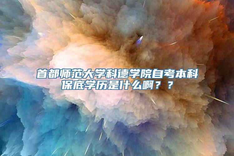 首都师范大学科德学院自考本科保底学历是什么啊？？