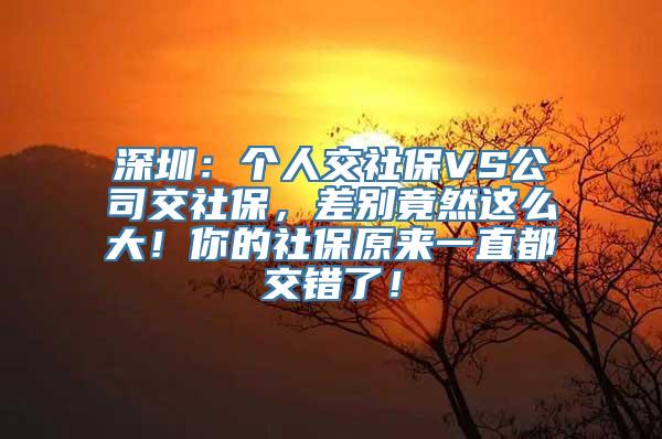 深圳：个人交社保VS公司交社保，差别竟然这么大！你的社保原来一直都交错了！