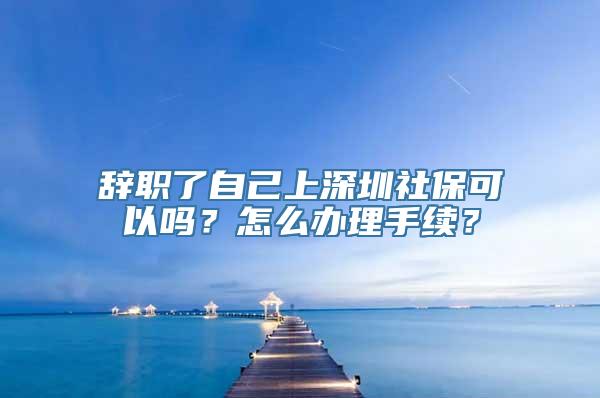 辞职了自己上深圳社保可以吗？怎么办理手续？