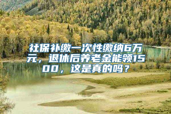 社保补缴一次性缴纳6万元，退休后养老金能领1500，这是真的吗？