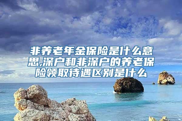 非养老年金保险是什么意思,深户和非深户的养老保险领取待遇区别是什么