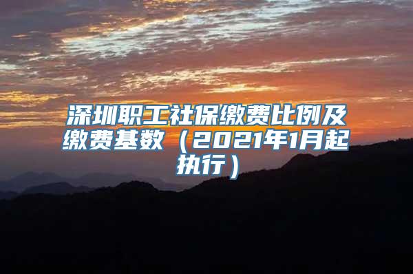 深圳职工社保缴费比例及缴费基数（2021年1月起执行）