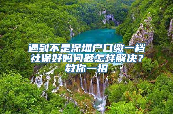 遇到不是深圳户口缴一档社保好吗问题怎样解决？教你一招