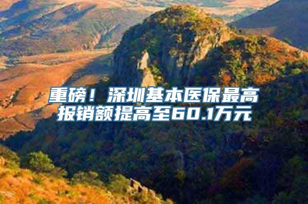 重磅！深圳基本医保最高报销额提高至60.1万元