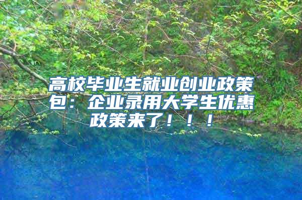 高校毕业生就业创业政策包：企业录用大学生优惠政策来了！！！