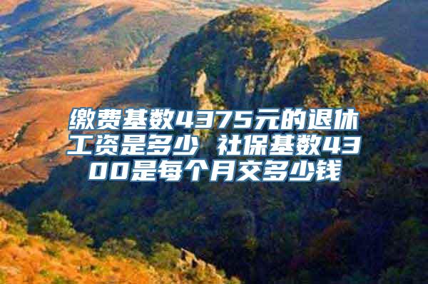 缴费基数4375元的退休工资是多少 社保基数4300是每个月交多少钱