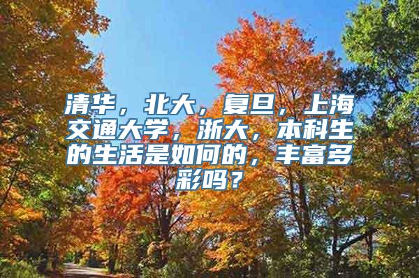 清华，北大，复旦，上海交通大学，浙大，本科生的生活是如何的，丰富多彩吗？