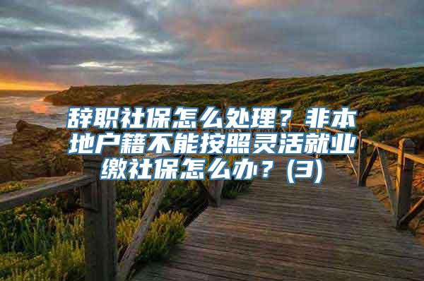 辞职社保怎么处理？非本地户籍不能按照灵活就业缴社保怎么办？(3)