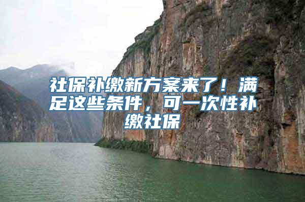 社保补缴新方案来了！满足这些条件，可一次性补缴社保