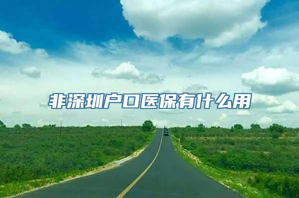 非深圳户口医保有什么用