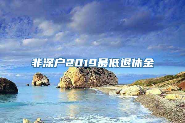 非深户2019最低退休金