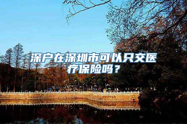 深户在深圳市可以只交医疗保险吗？