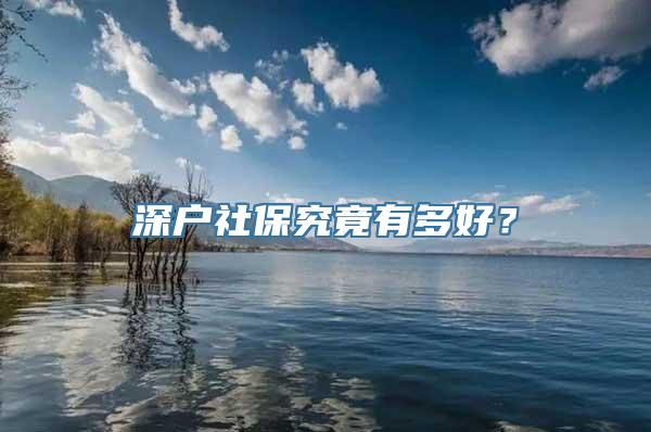 深户社保究竟有多好？