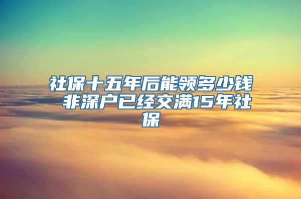 社保十五年后能领多少钱 非深户已经交满15年社保