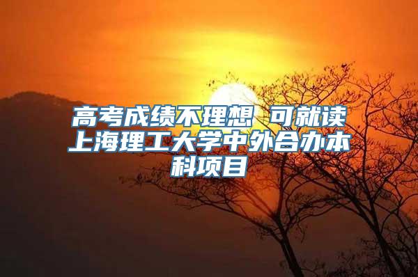 高考成绩不理想 可就读上海理工大学中外合办本科项目