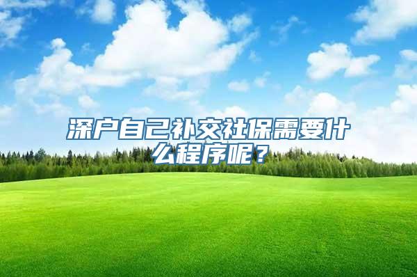 深户自己补交社保需要什么程序呢？