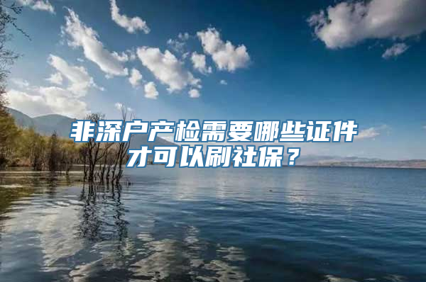 非深户产检需要哪些证件才可以刷社保？