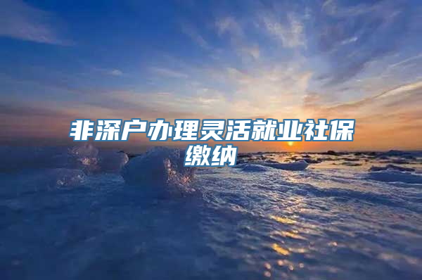 非深户办理灵活就业社保缴纳