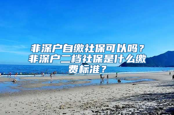 非深户自缴社保可以吗？非深户二档社保是什么缴费标准？