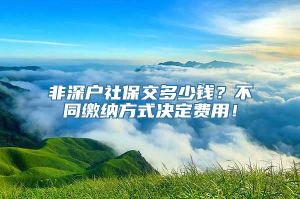 非深户社保交多少钱？不同缴纳方式决定费用！