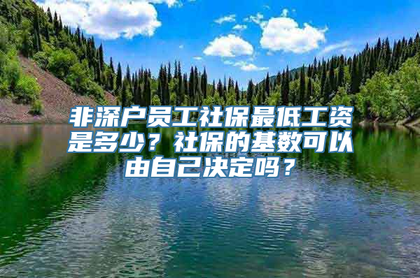 非深户员工社保最低工资是多少？社保的基数可以由自己决定吗？