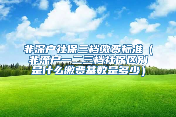 非深户社保三档缴费标准（非深户一二三档社保区别是什么缴费基数是多少）