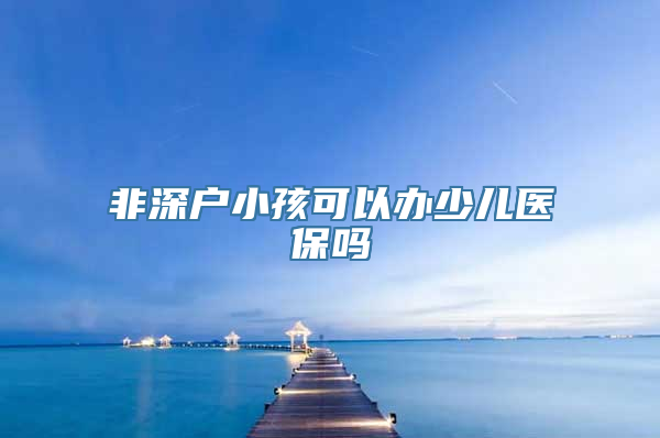 非深户小孩可以办少儿医保吗