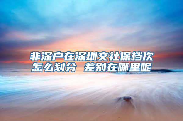 非深户在深圳交社保档次怎么划分 差别在哪里呢