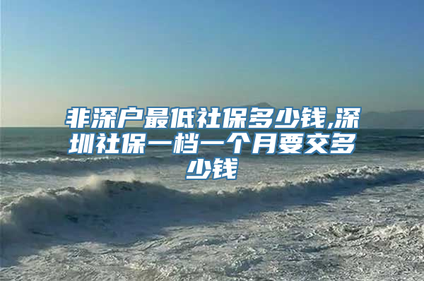 非深户最低社保多少钱,深圳社保一档一个月要交多少钱