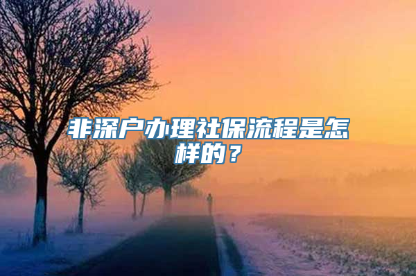 非深户办理社保流程是怎样的？