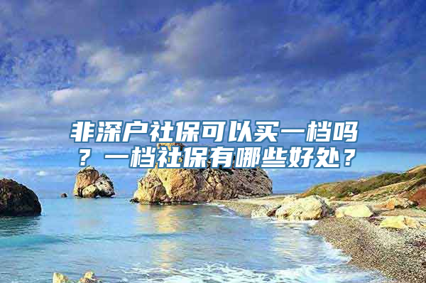 非深户社保可以买一档吗？一档社保有哪些好处？