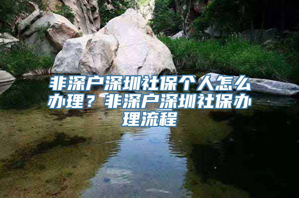 非深户深圳社保个人怎么办理？非深户深圳社保办理流程