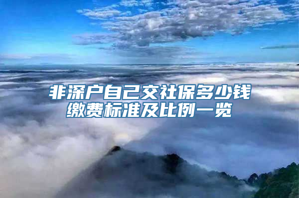 非深户自己交社保多少钱缴费标准及比例一览