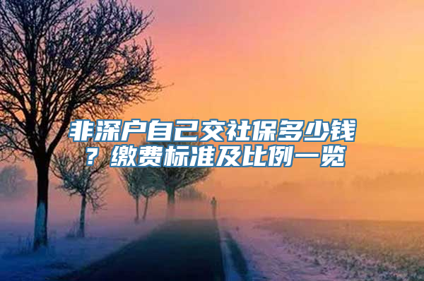 非深户自己交社保多少钱？缴费标准及比例一览