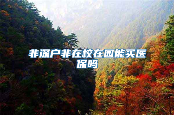 非深户非在校在园能买医保吗