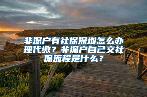 非深户有社保深圳怎么办理代缴？非深户自己交社保流程是什么？