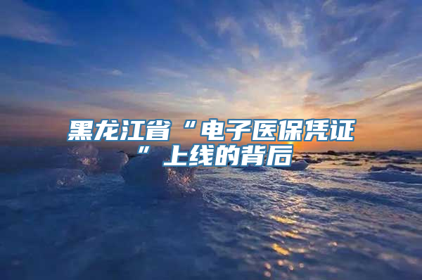 黑龙江省“电子医保凭证”上线的背后