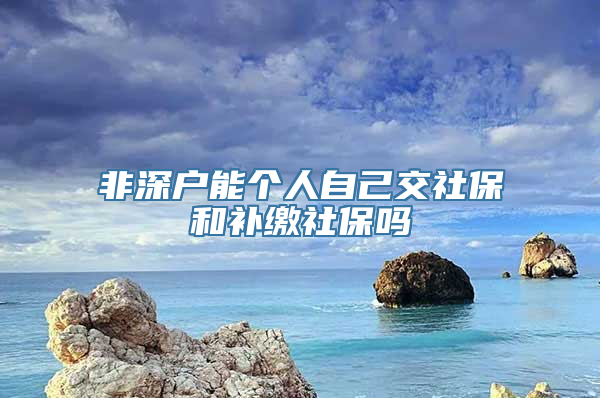 非深户能个人自己交社保和补缴社保吗