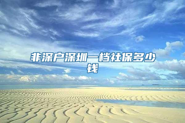 非深户深圳一档社保多少钱