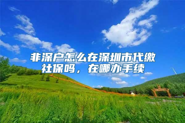 非深户怎么在深圳市代缴社保吗，在哪办手续