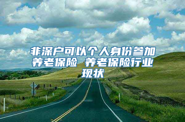 非深户可以个人身份参加养老保险 养老保险行业现状