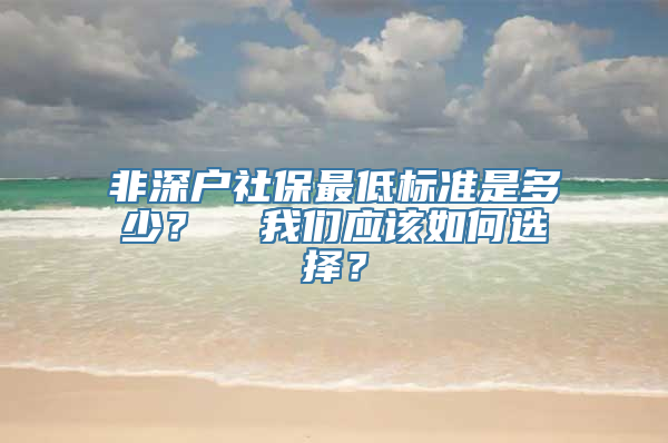 非深户社保最低标准是多少？  我们应该如何选择？