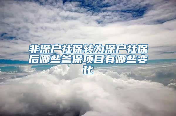 非深户社保转为深户社保后哪些参保项目有哪些变化