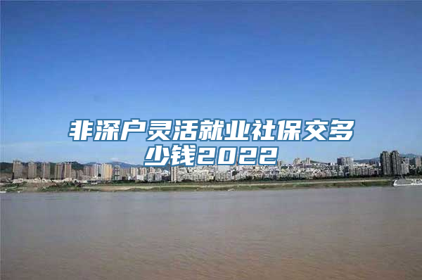 非深户灵活就业社保交多少钱2022