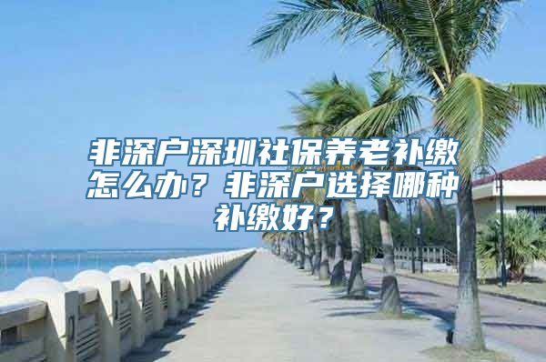 非深户深圳社保养老补缴怎么办？非深户选择哪种补缴好？