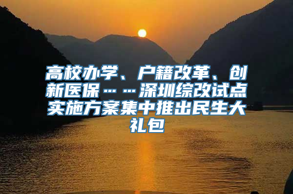 高校办学、户籍改革、创新医保……深圳综改试点实施方案集中推出民生大礼包