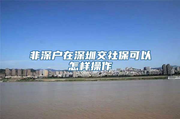 非深户在深圳交社保可以怎样操作